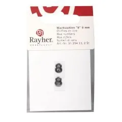 Wachszahlen Ziffer 8 9mm 2 St�ck silber