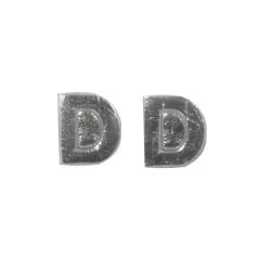 Wachsbuchstaben D 9mm 2 Stck silber