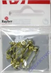 Broschenadel 20mm gold 6 St�ck