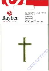 Wachsmotiv Kreuz 40mm gold