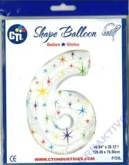 Multi-colored Sparkles Folienballon 6 106cm (Restbestand)