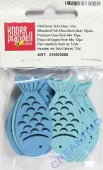 Holzfisch 5cm blau 12er