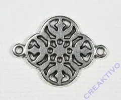 Metall-Zierelement Ornament Blume silber