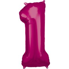 Folien-Ballon 1 pink 86cm
