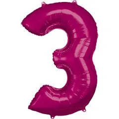 Folien-Ballon 3 pink 86cm