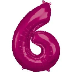 Folien-Ballon 6 pink 86cm