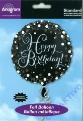 Folienballon Happy Birthday 45cm schwarz glitter