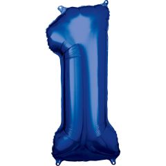 Folien-Ballon 1 blau 86cm