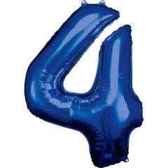 Folien-Ballon 4 blau 86cm