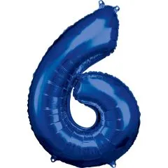 Folien-Ballon 6 blau 86cm