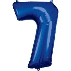 Folien-Ballon 7 blau 86cm