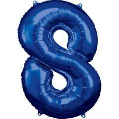 Folien-Ballon 8 blau 86cm