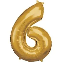 Folien-Ballon 6 gold 86cm