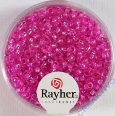 Rocailles 2,6mm  mit Silbereinzug pink