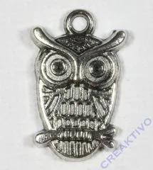 Fashion Charm, Eule, 22x13x1 mm, Lochgr��e 2 mm, antiksilber