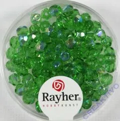 Glas-Schliffperlen, 4 mm  irisierend smaragd