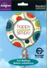 Folienballon Happy Birthday - retro