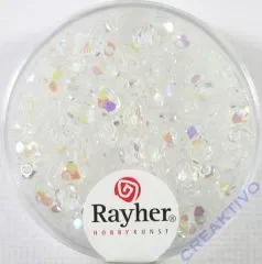 Glas-Schliffperlen, 4 mm  irisierend bergkristall