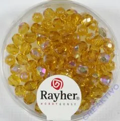Glas-Schliffperlen, 4 mm  irisierend topas