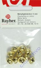 Rayher Metallglöckchen kugelförmig 9mm gold 10 Stück