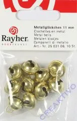 Rayher Metallglckchen kugelfrmig 11mm gold 10 Stck