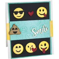 Sizzix Thinlits W/Textured Impressions By Lindsey Serata - Emojis