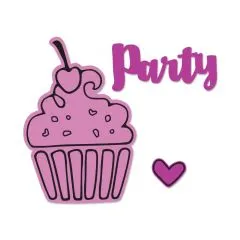 Sizzix Framelits Die Set 3PK w/Stamps - Cupcake