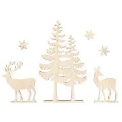 Rayher Holzmotive Baum und Hirsch