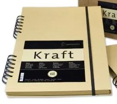 Kraftpapier Skizzenblock Spiralheftung Din A4
