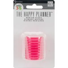 The Happy Planner - Medium Discs 9 pcs. clear hot pink