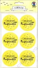 Sticker Einladung zu meiner Konfirmation citronengelb
