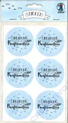 Sticker Einladung zu meiner Konfirmation hellblau