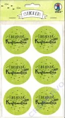 Sticker Einladung zu meiner Konfirmation apfelgr�n