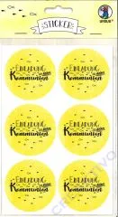 Sticker Einladung zu meiner Kommunion citronengelb