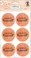 Sticker Einladung zu meiner Kommunion koralle