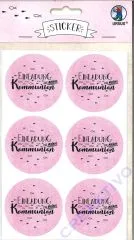 Sticker Einladung zu meiner Kommunion rosa