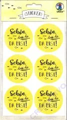 Sticker Sch�n, dass du da bist citronengelb