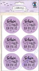 Sticker Sch�n, dass du da bist flieder