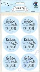 Sticker Sch�n, dass du da bist hellblau