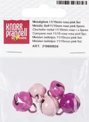 Metallgl�ckchen 11/15mm rosa pink 5er