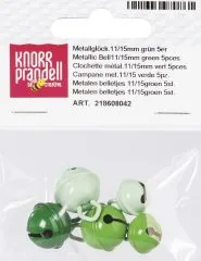 Metallgl�ckchen 11/15mm gr�n 5er