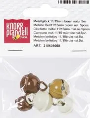 Metallgl�ckchen 11/15mm braun natur 5er