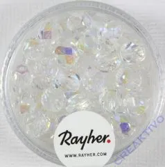 Glas-Schliffperlen, 6 mm  irisierend bergkristall