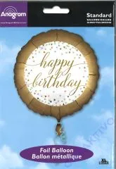 Folienballon Happy Birthday Gold