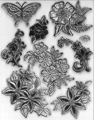 Silikon-Stempel Blumen, klassisch