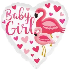 Folienballon Flamingo Baby Girl