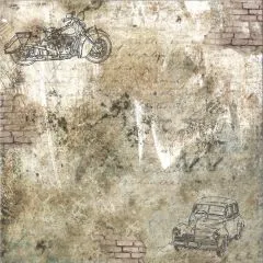 Craft&You Vintage Man Scrapbooking single paper 12x12 - Motiv 06