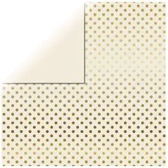 Scrapbookingpapier Gold Foil Dots - elfenbein