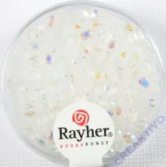 Glas-Schliffperlen, 3 mm  irisierend bergkristall