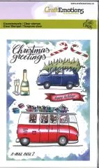 CraftEmotions clearstamps A6 - x-mass cars 2 Carla Creaties (08-19)